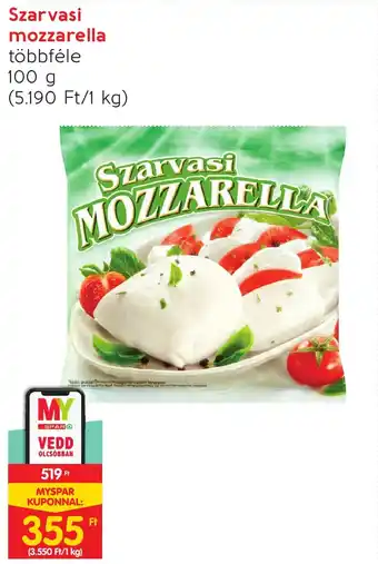 Spar Szarvasi mozzarella 100g ajánlat