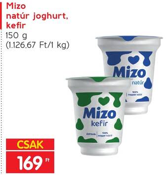 Spar Mizo natúr joghurt, kefir 150g ajánlat