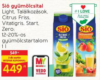 Spar Sió gyümölcsital 1l ajánlat