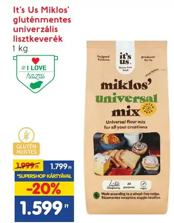 It's Us Miklos' gluténmentes univerzális lisztkeverék 1kg