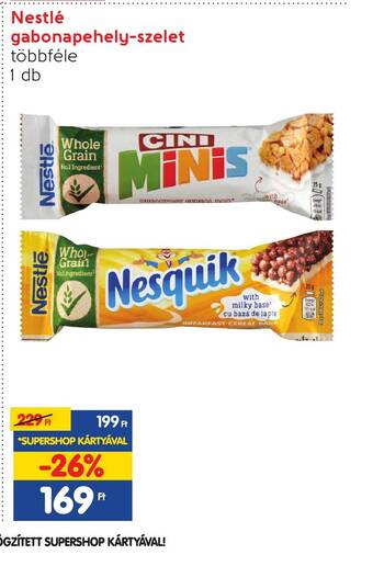 Spar Nestlé gabonapehely szelet ajánlat
