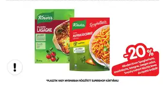 Spar Minden Knorr Spaghetteria, snacktészta, lasagne, üveges szósz, Snacky instant tésztás leves és rizottó árából ajánlat
