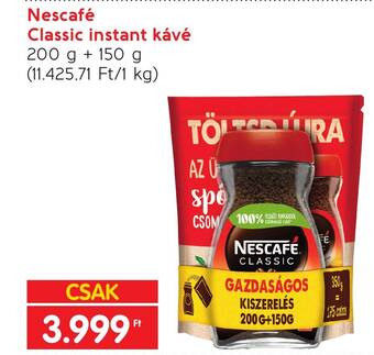 Spar Nescafé Classic instant kávé 200g ajánlat