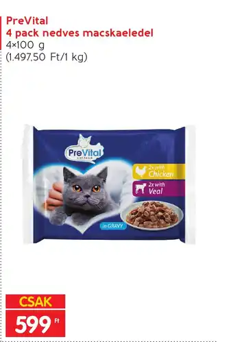 Spar PreVital 4 pack nedves macskaeledel 4x100g ajánlat