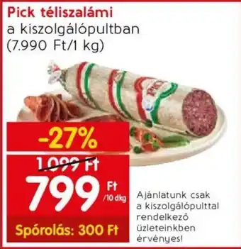 Spar Pick téliszalámi 10dkg ajánlat