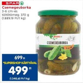 Spar Csemegeuborka 3-6 cm-es 370 g ajánlat
