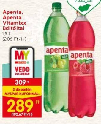 Spar Apenta, Apenta Vitamixx üdítőital 1,5l ajánlat