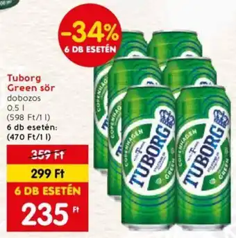 Spar Tuborg Green sör 0,5l ajánlat