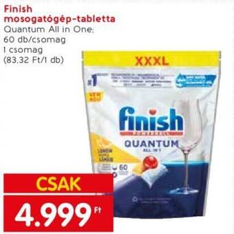 Spar Finish mosogatógép-tabletta Quantum All in One: 60 db/csomag ajánlat