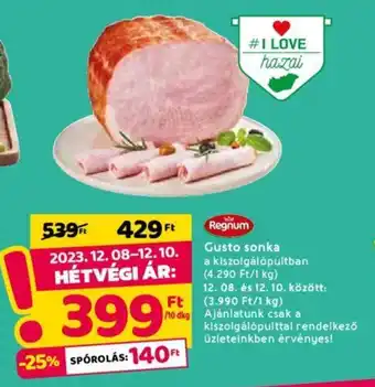 Spar Gusto sonka 10dkg ajánlat