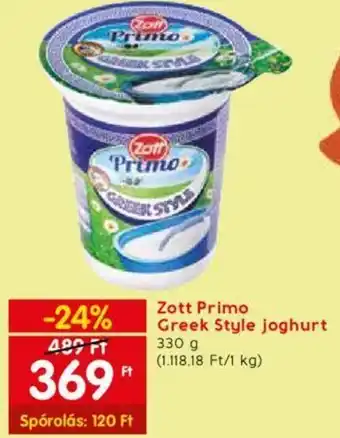 Zott Primo Greek Style joghurt 330g