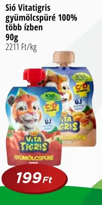 Real Sió Vitatigris gyümölcspüré 100% több ízben 90g ajánlat