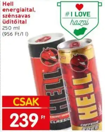 Hell energiaital, szénsavas üdítőital 250 ml