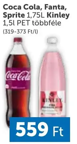 PRIVÁT Coca Cola, Fanta, Sprite 1,75L Kinley 1,51 PET ajánlat