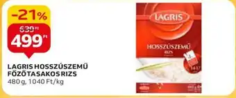 Auchan LAGRIS HOSSZÚSZEMŰ FŐZŐTASAKOS RIZS 480 g ajánlat