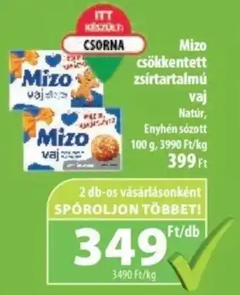Coop Mizo csökkentett zsírtartalmú vaj 100g ajánlat