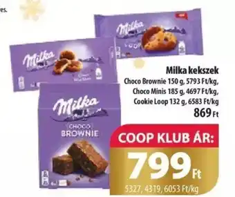 Coop Milka kekszek 185g ajánlat