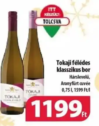 Tokaji félédes klasszikus bor 0,75l