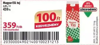Coop Magyar ESL tej 1l ajánlat