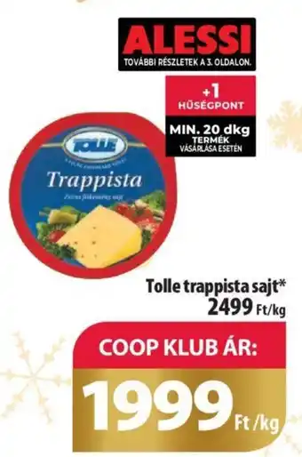 Coop Tolle trappista sajt 1kg ajánlat
