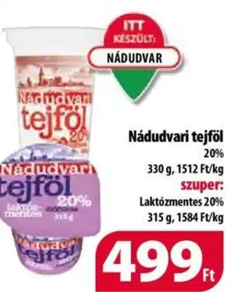 Coop Nádudvari tejföl 330g ajánlat