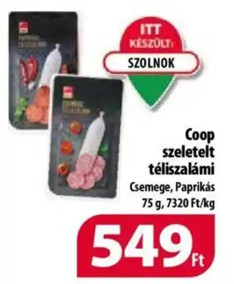 Coop Coop szeletelt téliszalámi 75g ajánlat