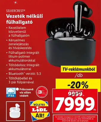 Lidl SILVERCREST Vezeték nélküli fülhallgató ajánlat