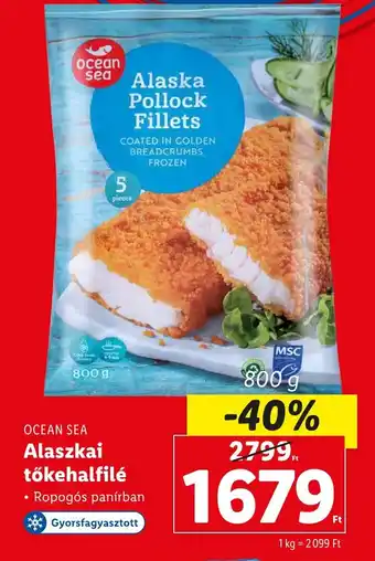 Lidl OCEAN SEA Alaszkai tőkehalfilé 800g ajánlat