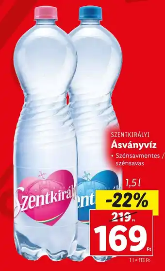 Lidl SZENTKIRÁLYI Ásványvíz 1,5l ajánlat
