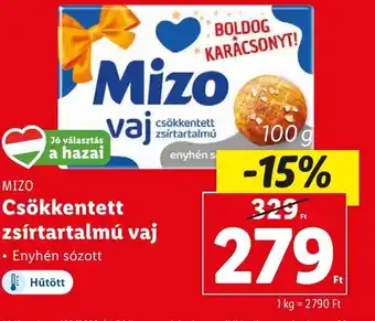 Lidl MIZO Csökkentett zsírtartalmú vaj 100g ajánlat