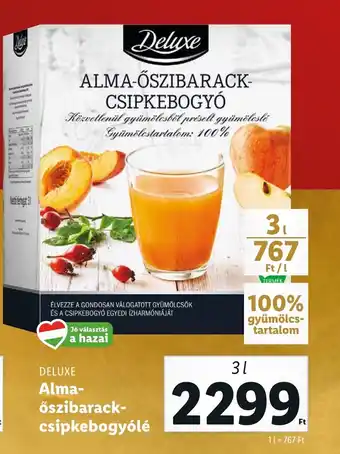 Lidl DELUXE Alma-őszibarack csipkebogyólé 3l ajánlat