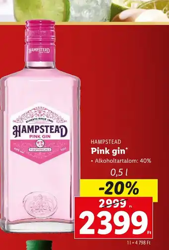 Lidl HAMPSTEAD Pink gin 0,5l ajánlat