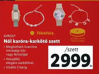 Lidl AURIOL Női karóra karkötő szett ajánlat