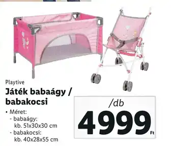 Lidl Playtive Játék babaágy babakocsi ajánlat
