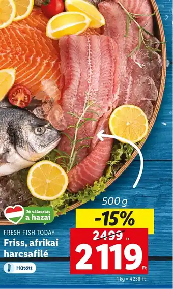 Lidl FRESH FISH TODAY Friss afrikai harcsafilé 500g ajánlat