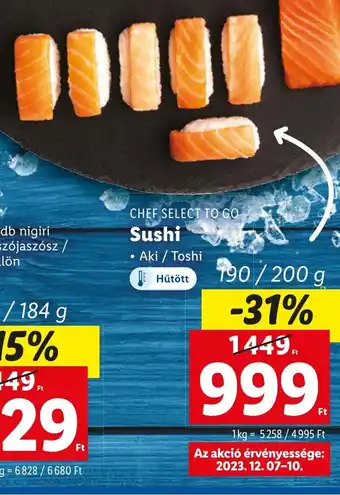 Lidl CHEF SELECT TO GO Sushi 200g ajánlat