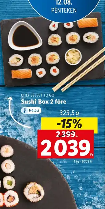 Lidl CHEF SELECT TO GO Sushi Box 2 főre 323,5g ajánlat
