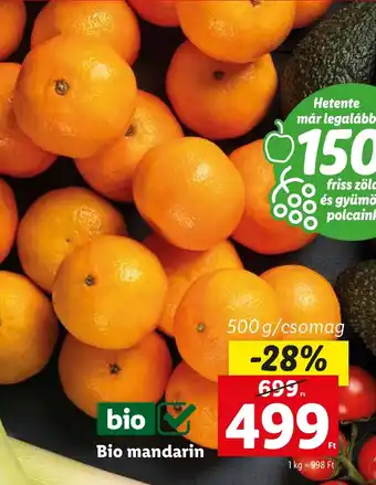 Lidl Bio mandarin 500g ajánlat