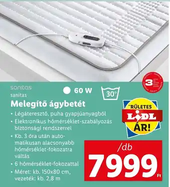 Lidl sanitas Melegítő ágybetét ajánlat