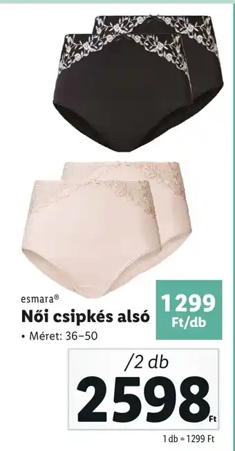 Lidl esmara Női csipkés alsó ajánlat