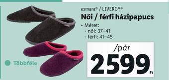 Lidl esmara LIVERGY Női férfi házipapucs ajánlat
