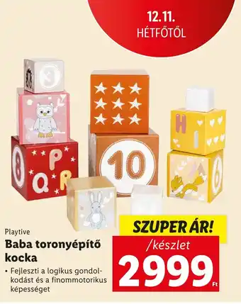 Lidl Playtive Baba toronyépítő ajánlat