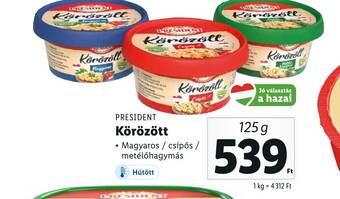 Lidl PRESIDENT Körözött 125g ajánlat