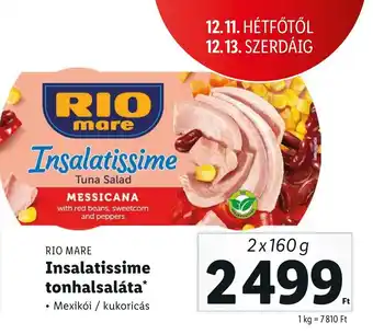 Lidl RIO MARE Insalatissime tonhalsaláta 2x160g ajánlat