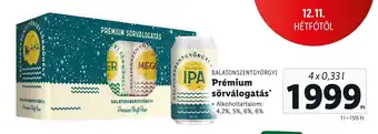 BALATONSZENTGYÖRGYI Prémium sörválogatás 4x0,33l