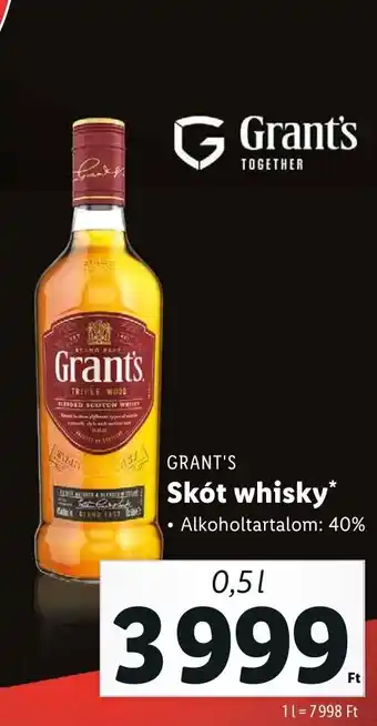 Lidl Grants Skót whisky 0,5l ajánlat
