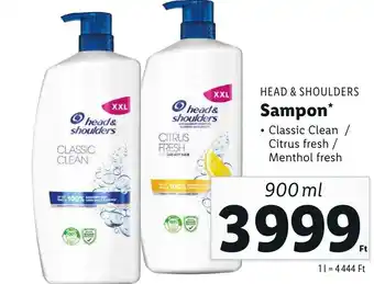Lidl HEAD SHOULDERS Sampon 900ml ajánlat