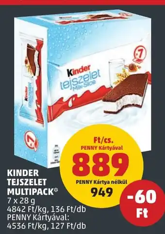 KINDER TEJSZELET MULTIPACK 7 x 28 g