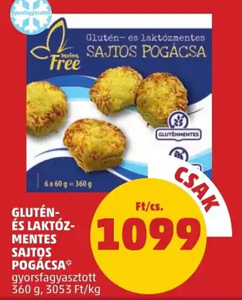 PENNY GLUTÉN-ÉS LAKTÓZ-MENTES SAJTOS POGÁCSA 360 g ajánlat