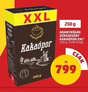 PENNY ARANYBÖGRE ZSÍRSZEGÉNY KAKAÓPOR XXL 250 g ajánlat